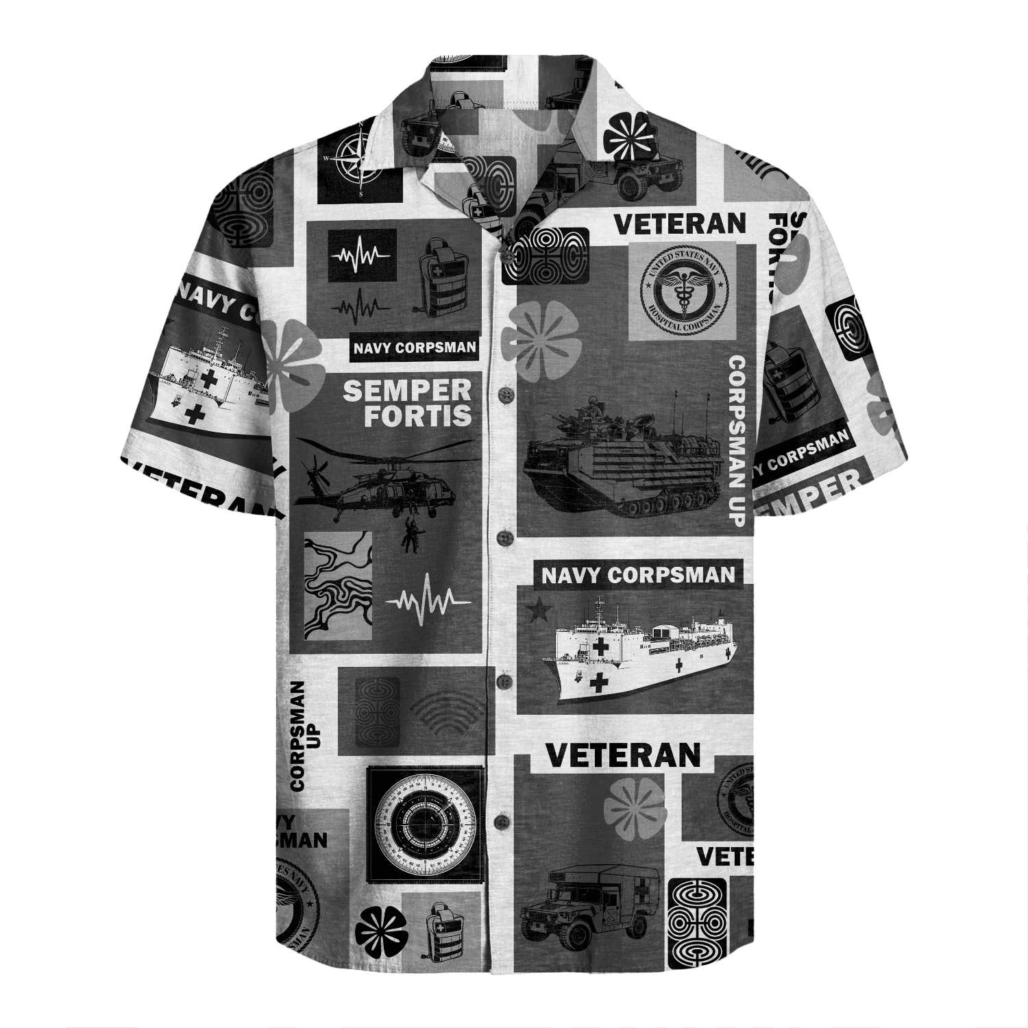 US Navy Corpsman Hawaiian Shirt