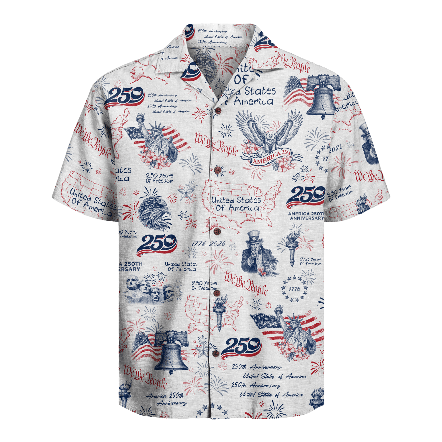 America 250 Years Of Freedom Hawaiian Shirt