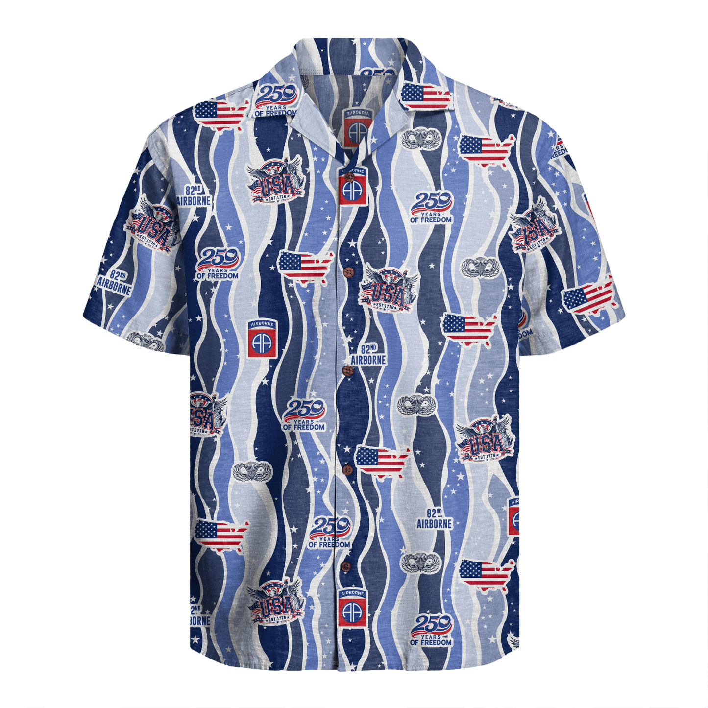 US Army 82nd Airborne - America 250th Hawaiian Shirt