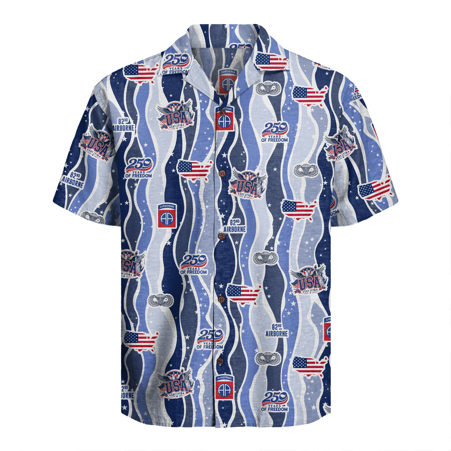 US Army 82nd Airborne - America 250th Hawaiian Shirt