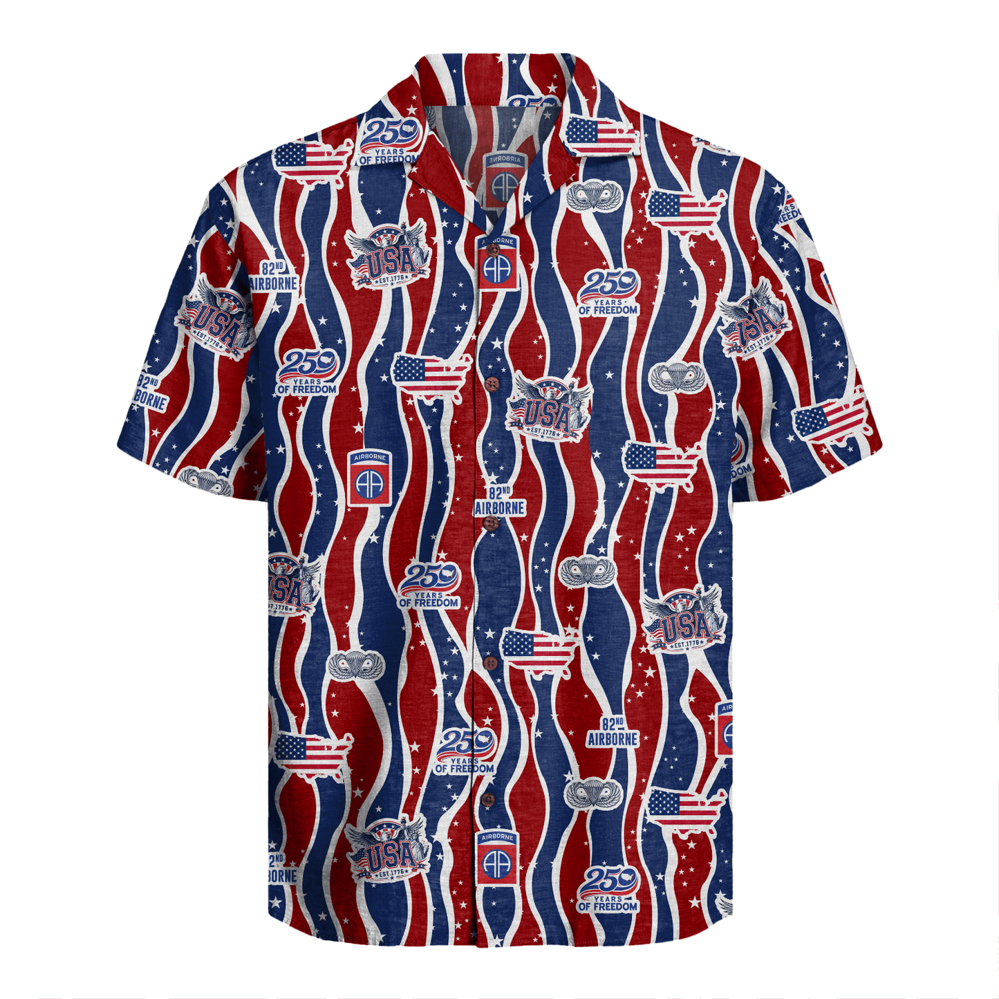 US Army 82nd Airborne - America 250th Hawaiian Shirt