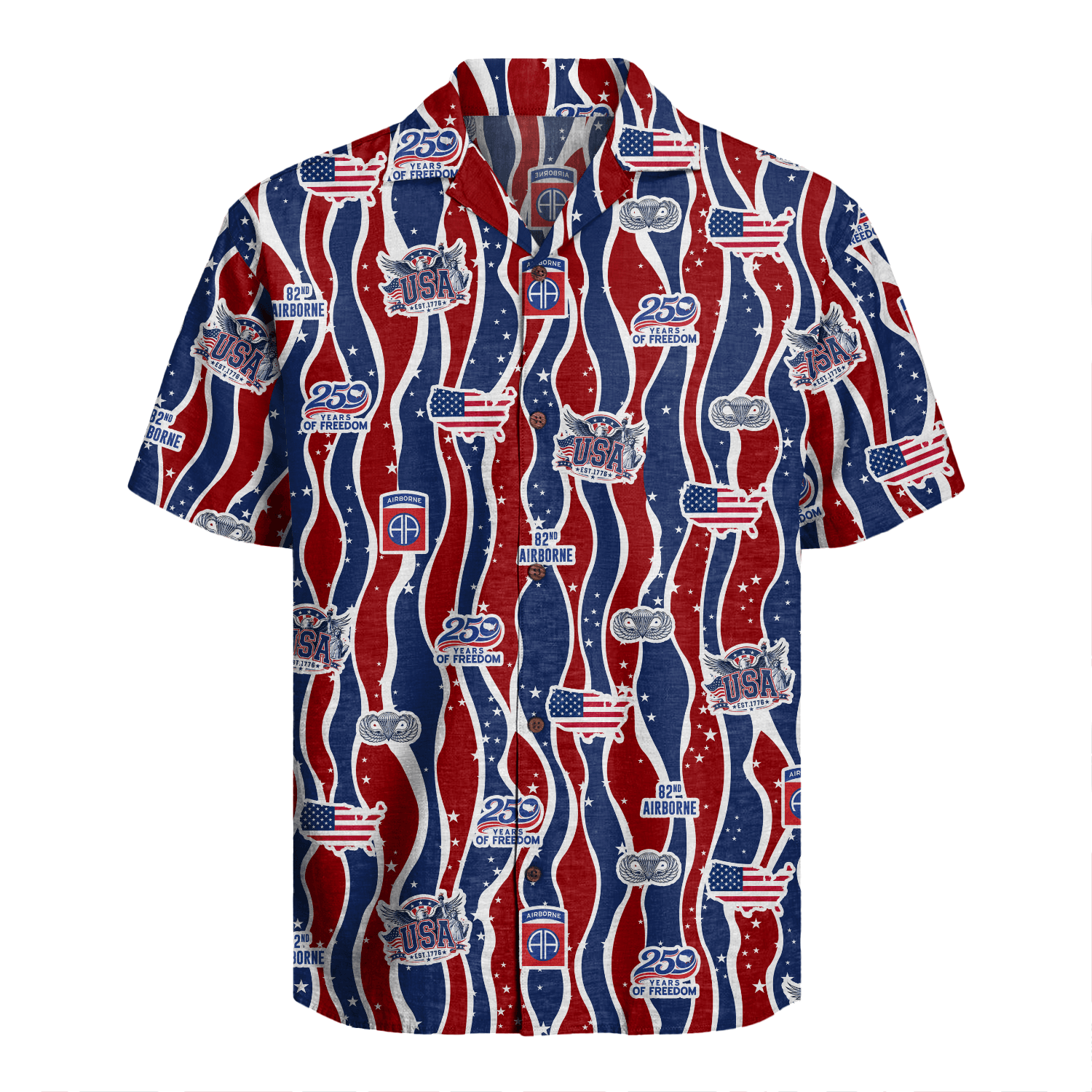 US Army 82nd Airborne - America 250th Hawaiian Shirt