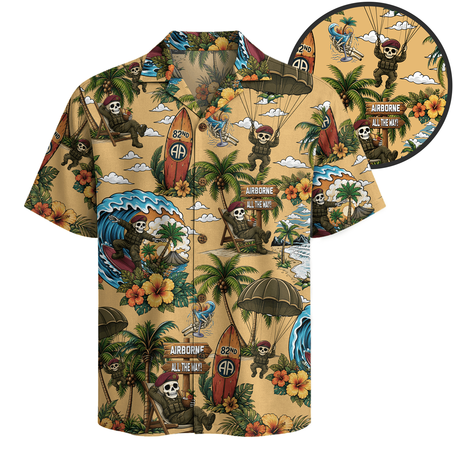 US Army 82nd Airborne Hawaiian Shirt