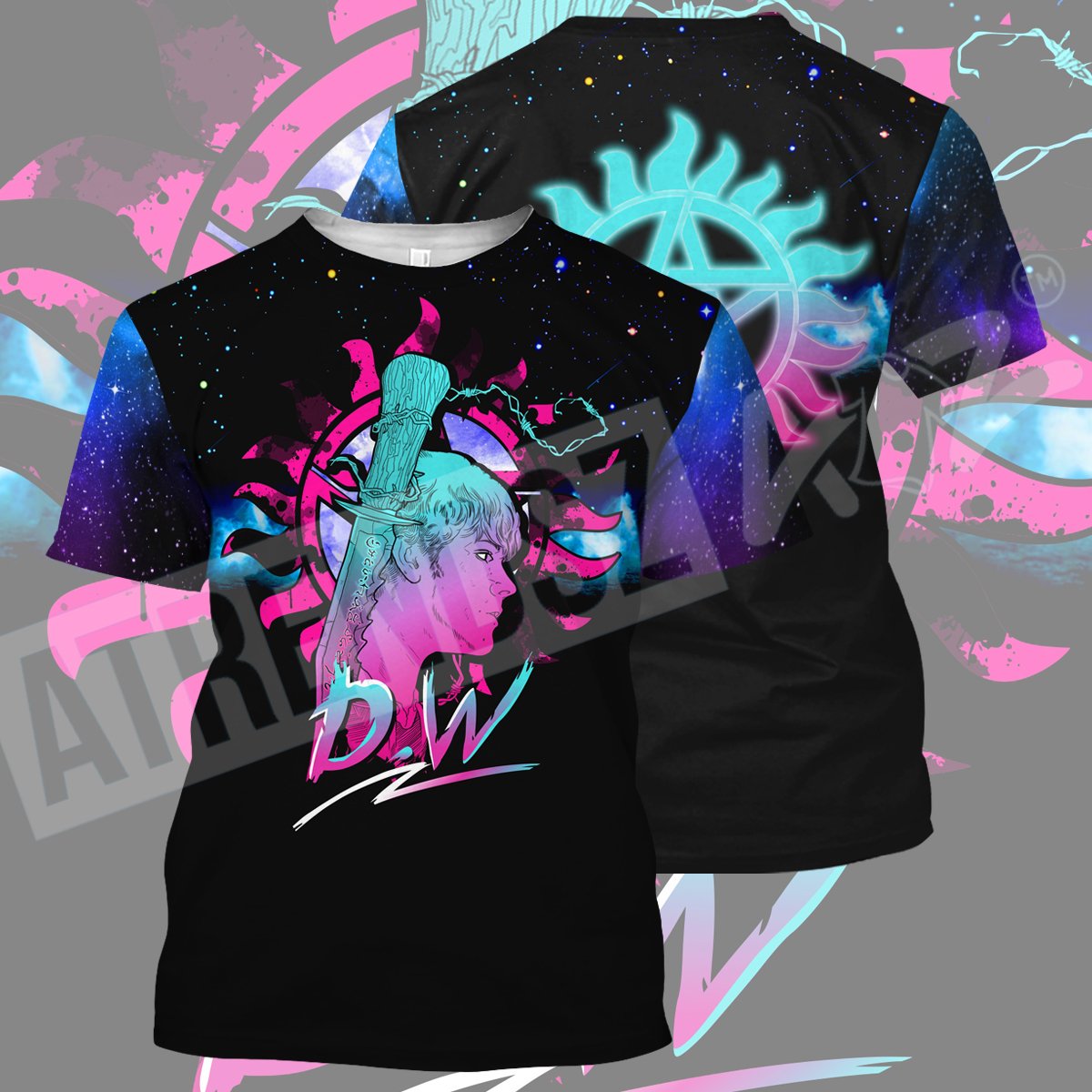 Supernatural T-shirt Dean Winchester Blue Purple Galaxy T-shirt Hoodie