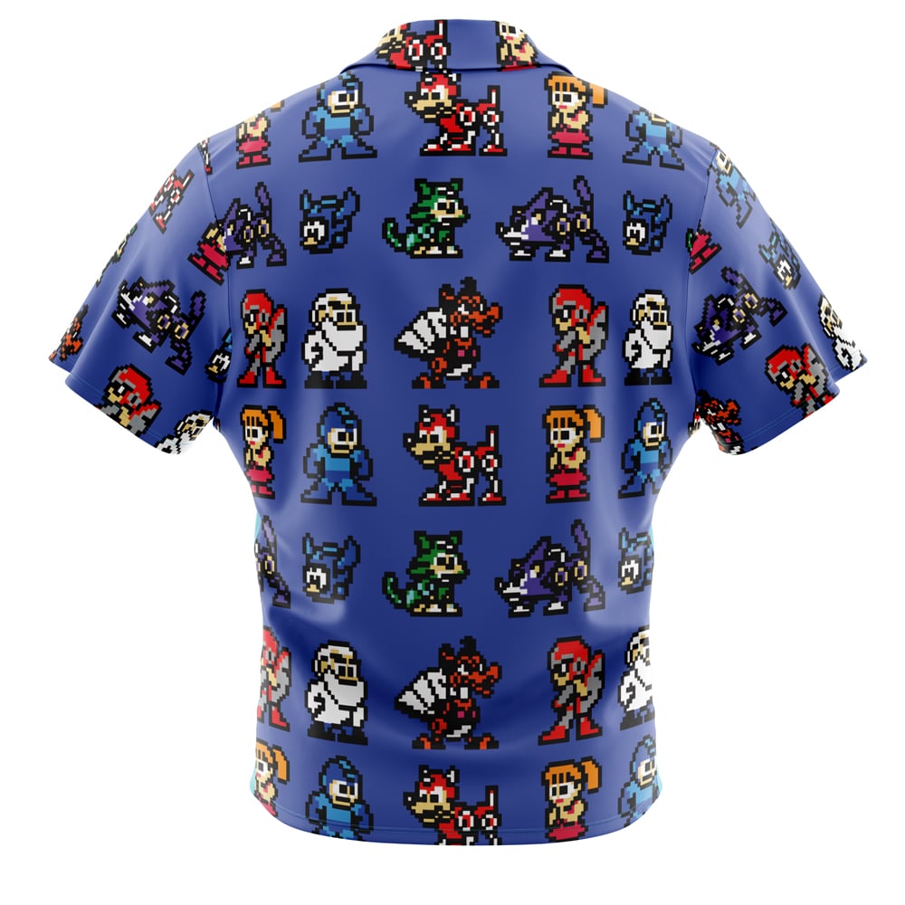 Team Mega Man Button Up Hawaiian Shirt