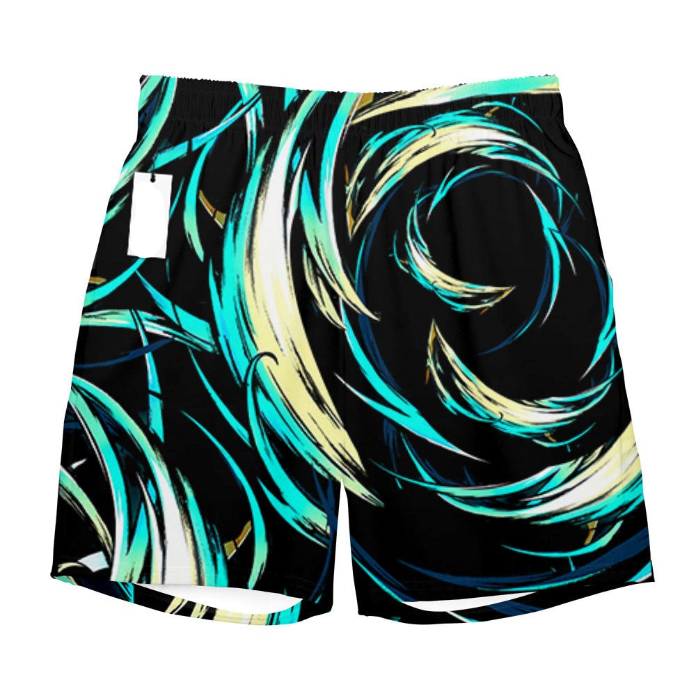 Demon Slayer Shorts Tengen Uzui Pattern and Sound Breathing Beach Shorts Green