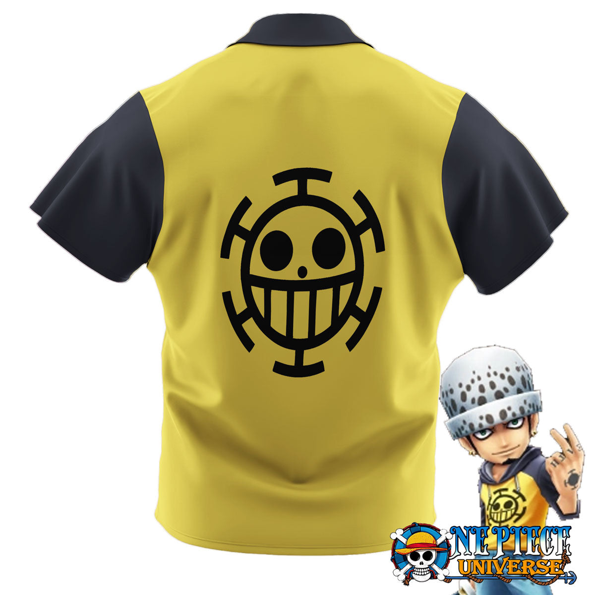One Piece Trafalgar Law Yellow Hawaii Shirt For Sale | One Piece Universe Store