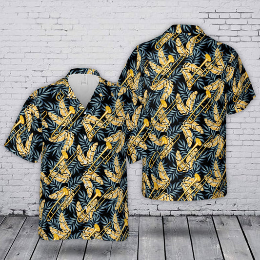 Trombone Musical Instrument Hawaiian Shirt Hawaiian Shirt