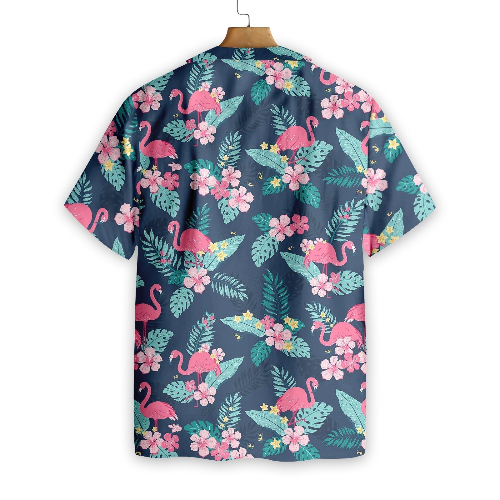 Gifury Flamingo Hawaii Shirt Dark Blue Tropical Hibiscus Hawaiian Shirt Flamingo Aloha Shirt 2023