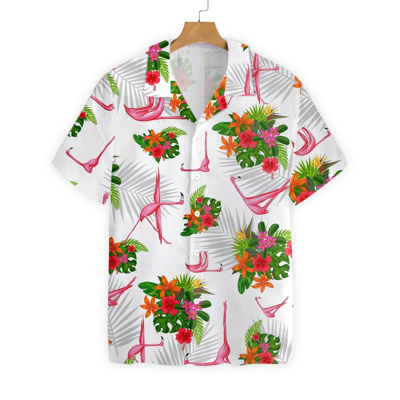 Gifury Yoga Flamingo Hawaii Shirt Hibiscus Yoga Flamingo Hawaiian Shirt Flamingo Aloha Shirt 2022