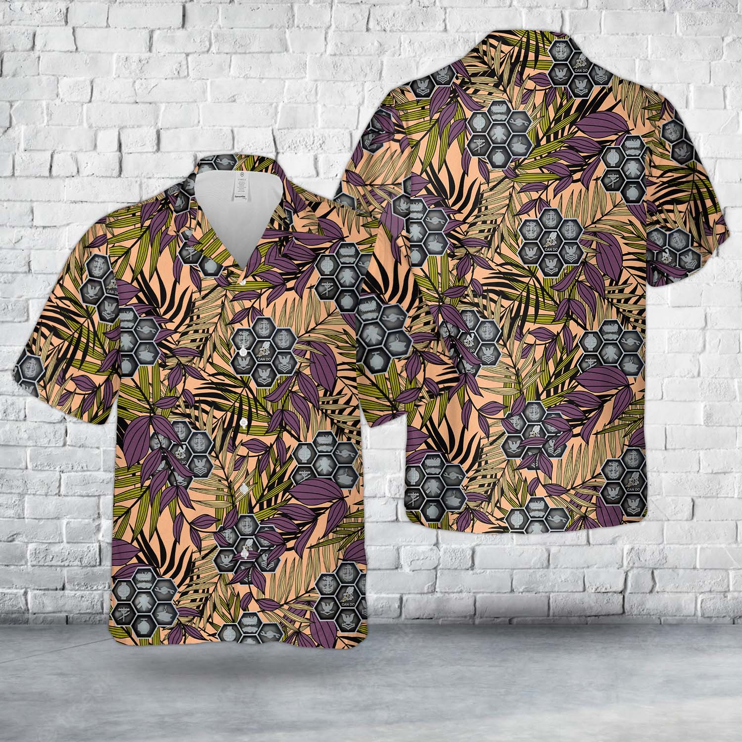 U.S. Navy Seabee Honycomb Hawaiian Shirt