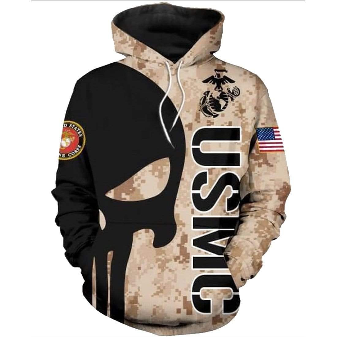 Friday89 Veteran Hoodie Mens Womens USMC Hoodie US Marine Corps  All Over Print Shirt