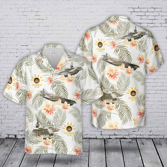 USS America (CV-66) US Navy Hawaiian Shirt