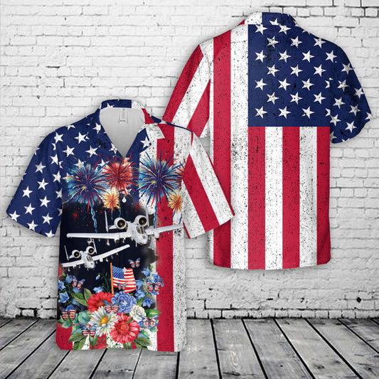 US Air Force 74th Fighter Squadron A-10Cs, 4th Of July Hawaiian Shirt