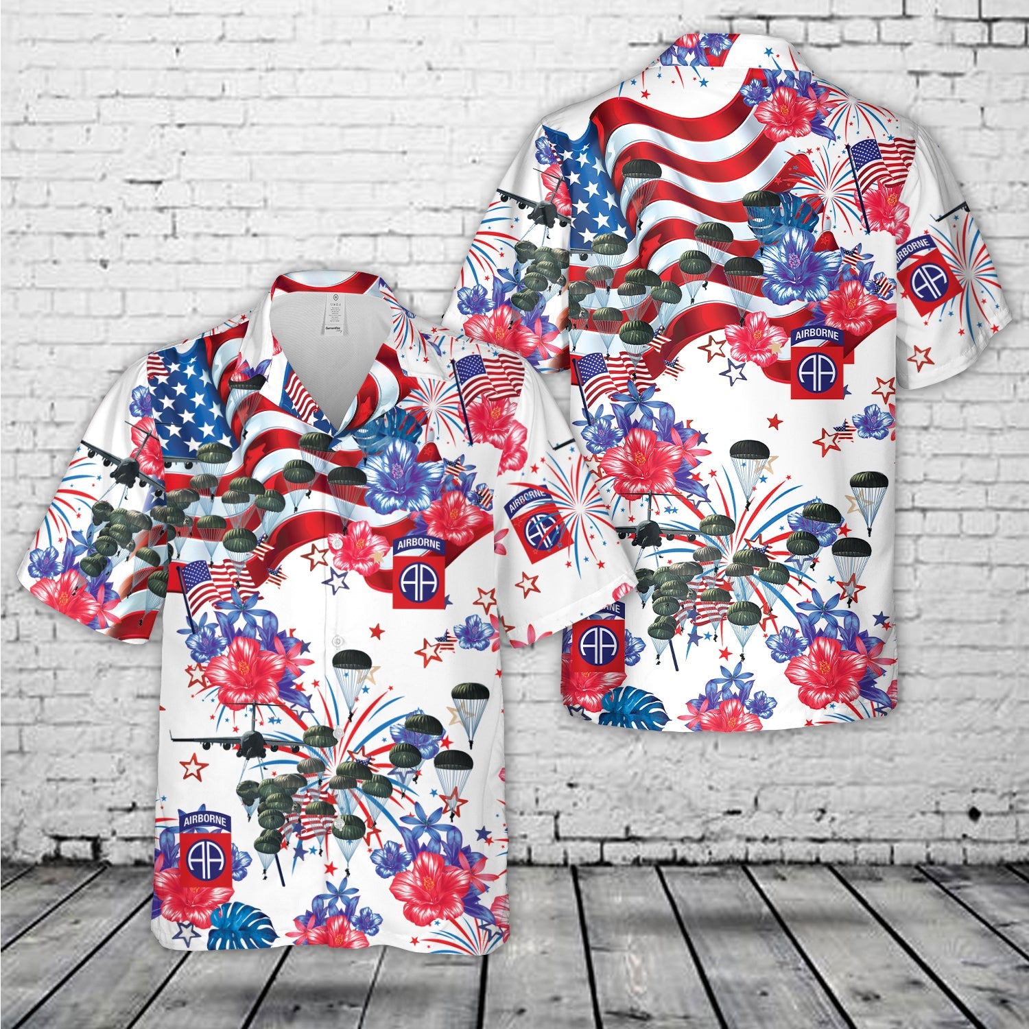US Army 82nd Airborne Paratrooper, 4th Of July Hawaiian Shirt