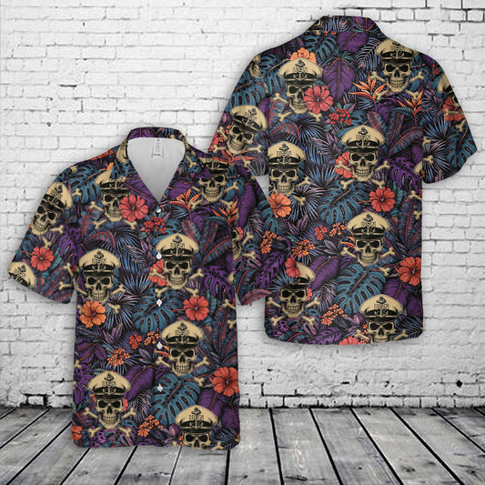 US Navy Chief Skull Hawaiian Shirt