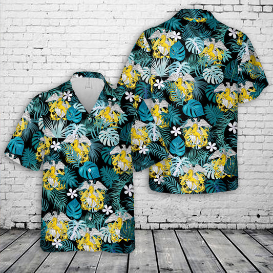 US Navy Mustang Officer Hawaiian Shirt