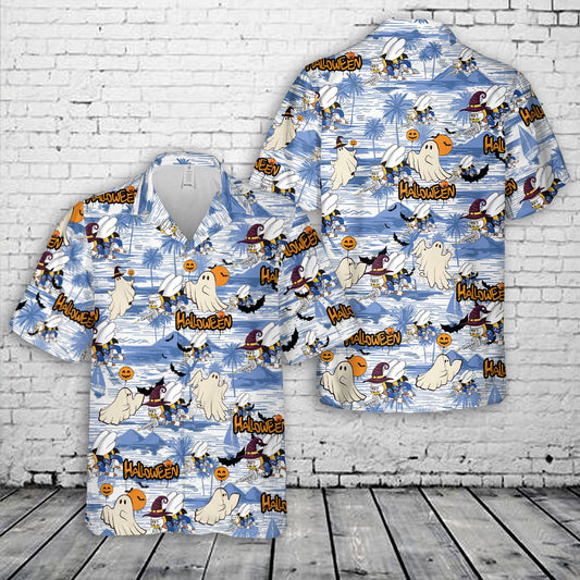 US Navy SEABEES Naval Construction Force (NCF) Halloween Hawaiian Shirt
