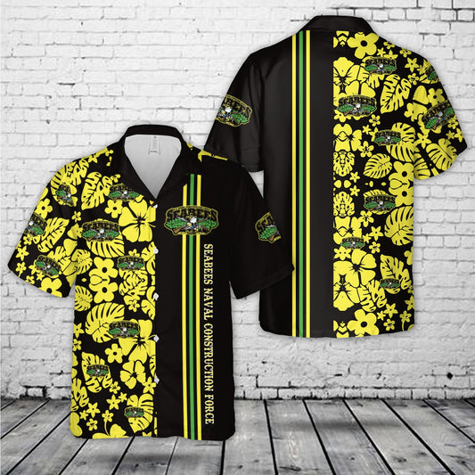 US Navy SEABEES Naval Construction Force (NCF) Hawaiian Shirt