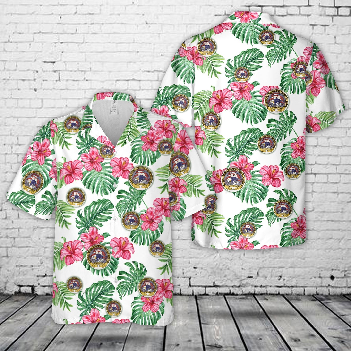 US Navy Seabee Naval Mobile Construction Battalion 5 (NMCB 5) Hawaiian Shirt