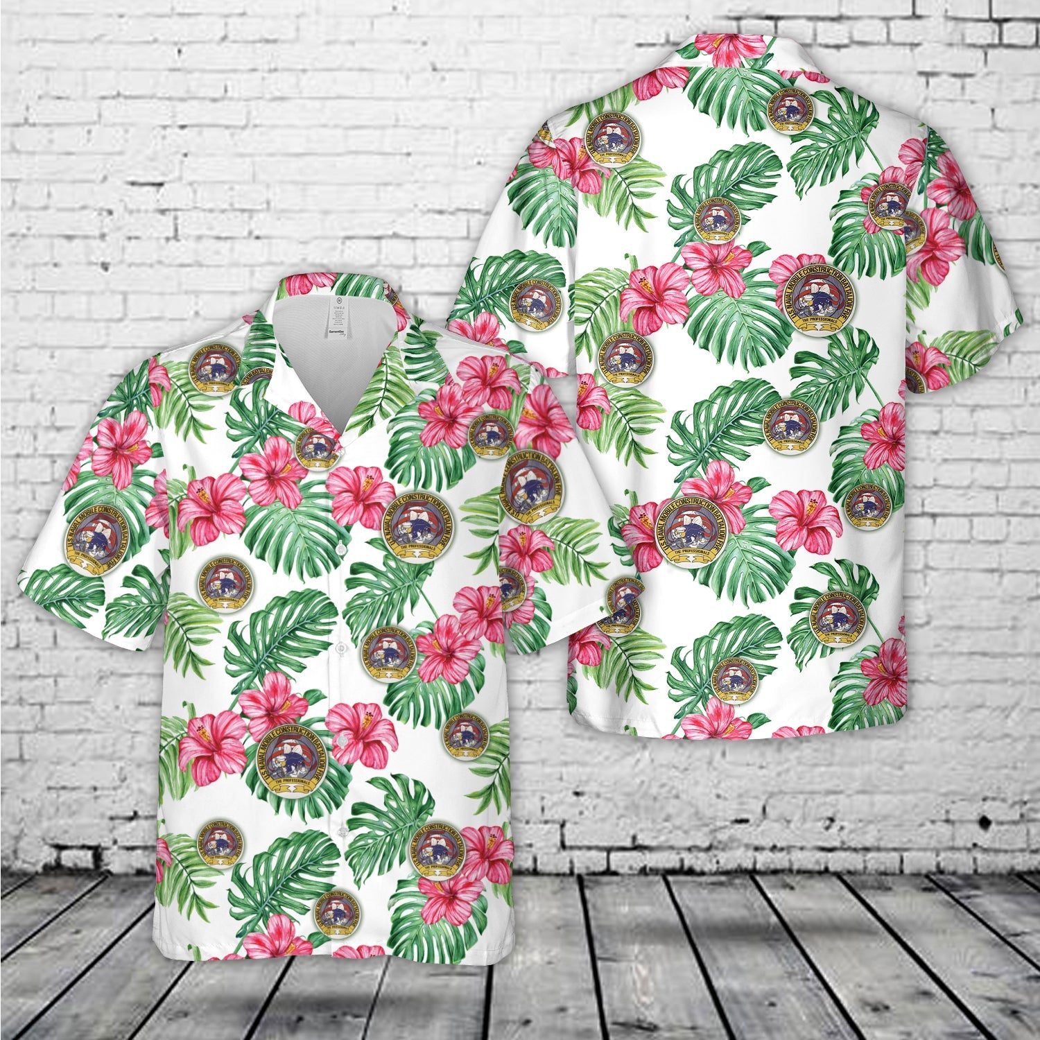 US Navy Seabee Naval Mobile Construction Battalion 5 (NMCB 5) Hawaiian Shirt
