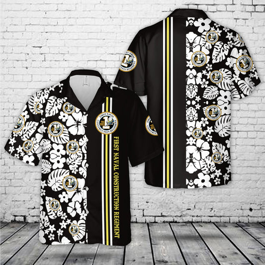US Navy Seabees FIRST Naval Construction Regiment Hawaiian Shirt
