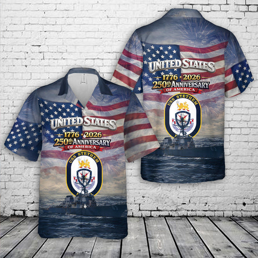 US Navy USS Stethem (DDG-63) Arleigh Burke-class destroyer Hawaiian Shirt