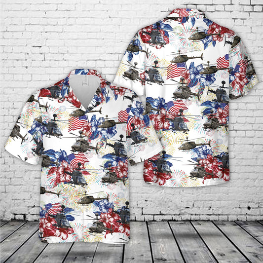 US OH-58D Kiowa, 4th Of July Hawaiian Shirt
