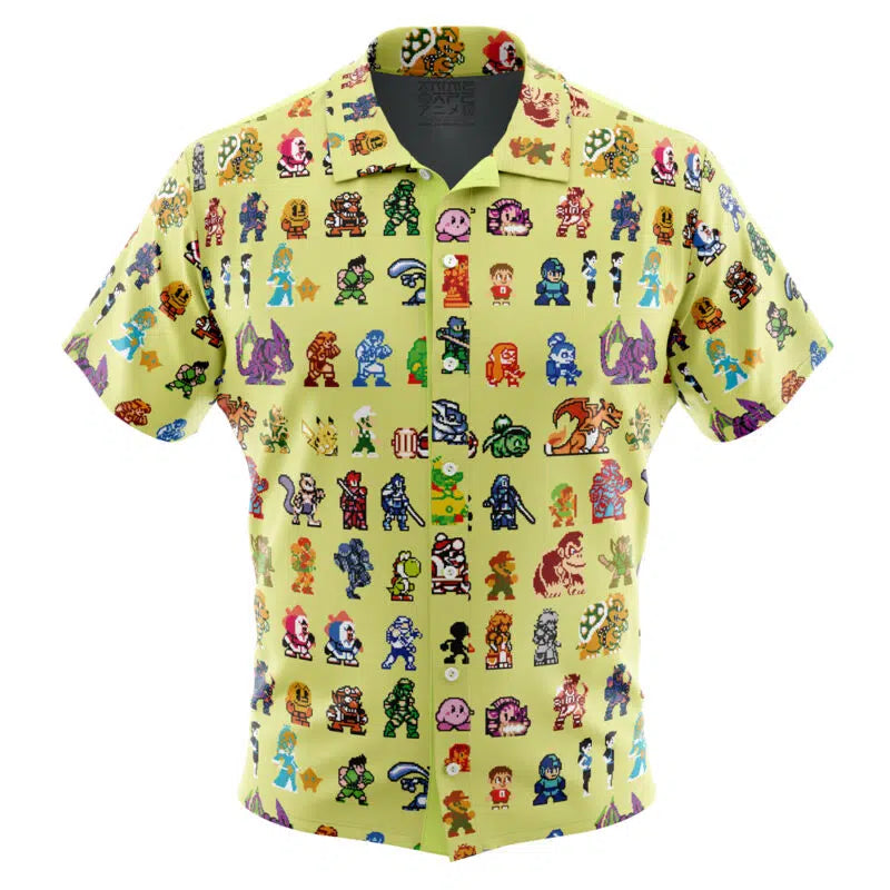 Ultimate Roster Super Smash Bros Button Up Hawaiian Shirt