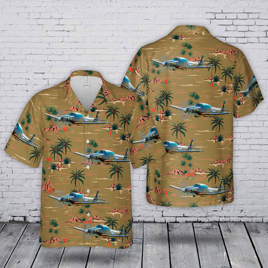 United States Army Air Forces (USAAF) L-17A Navion Air Museum Hawaiian Shirt
