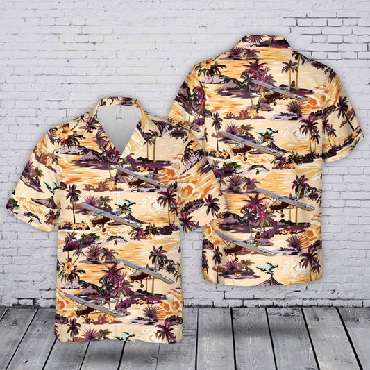 United States Army Air Forces (USAAF) Piper L-4H Grasshopper Air Museum Hawaiian Shirt
