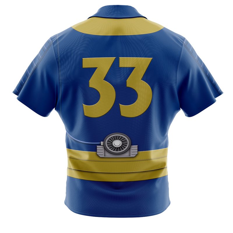 Vault Dweller 33 Fallout Button Up Hawaiian Shirt