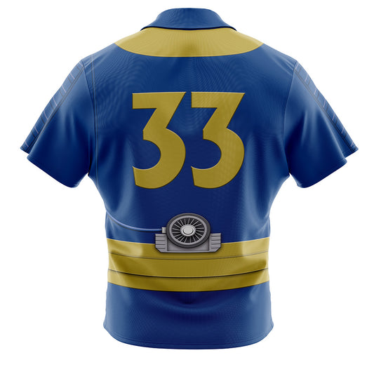 Vault Dweller 33 Fallout Button Up Hawaiian Shirt