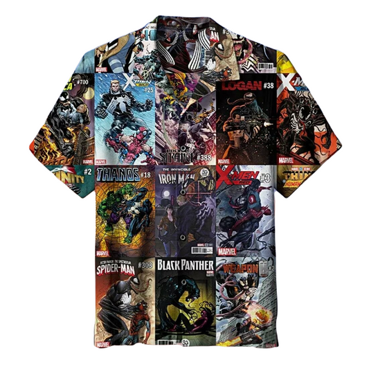 Venom Hawaii Shirt Disney Venom With Other Heroes Comic Pattern Hawaiian Shirt Colorful Unisex