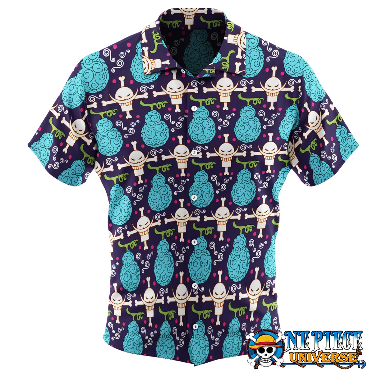 Whitebeard Symbol and Devil Fruit Hawaiian Shirt For Sale | One Piece Universe Store