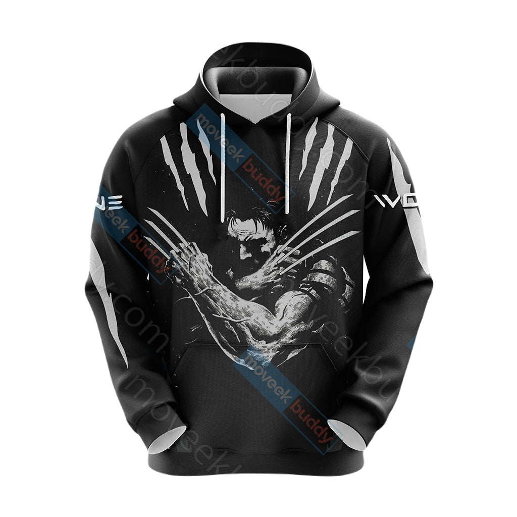 Wolverine Hoodie MV Wolverine Shadow Graphic Claws Pattern Hoodie Black Unisex