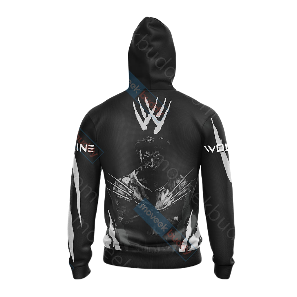 Wolverine Hoodie MV Wolverine Shadow Graphic Claws Pattern Hoodie Black Unisex