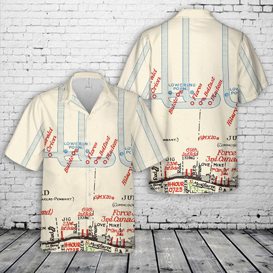 World War Two Map Normandy Beaches WW2 Hawaiian Shirt