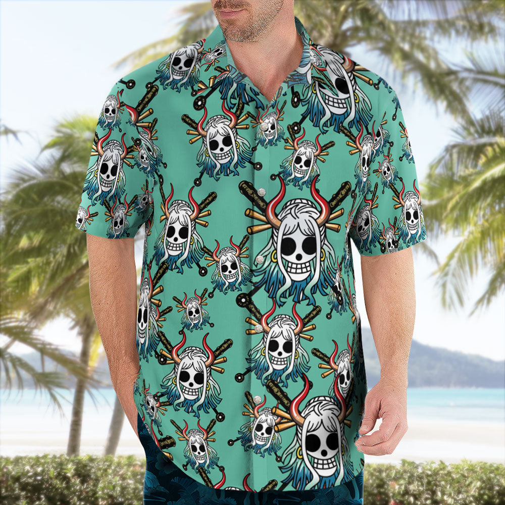 Yamato Jolly Roger Pattern Hawaiian Shirt | One Piece Universe Store