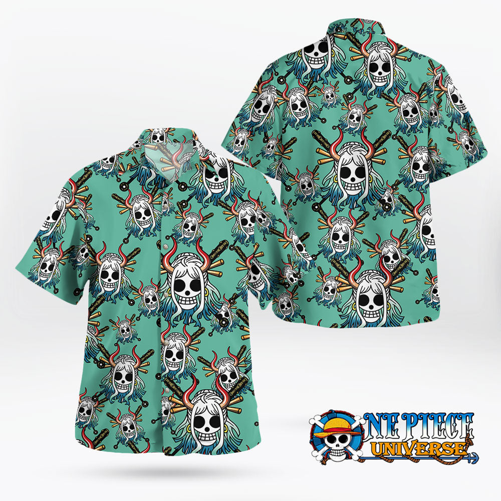 Yamato Jolly Roger Pattern Hawaiian Shirt | One Piece Universe Store