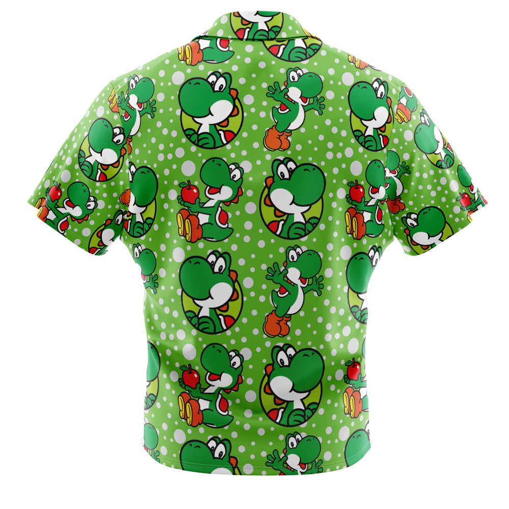 Yoshi Super Mario Bros Button Up Hawaiian Shirt