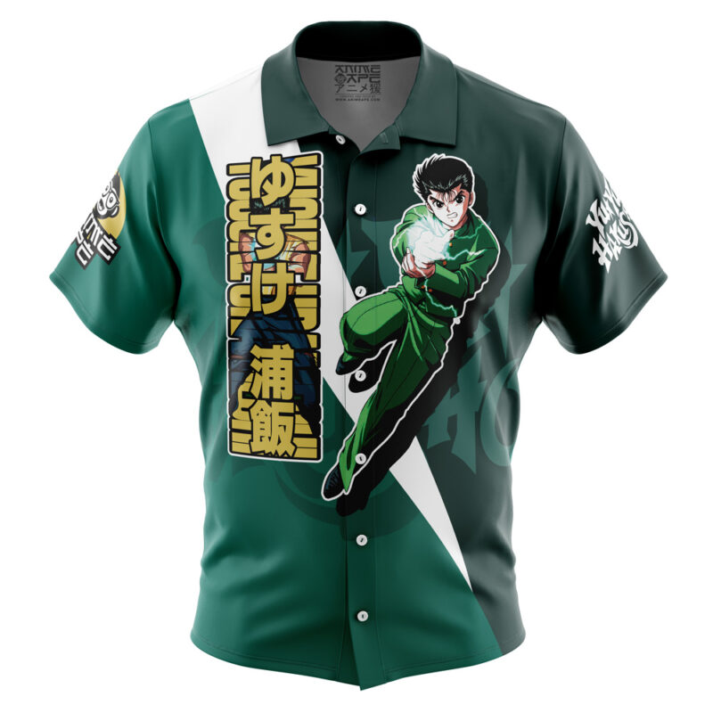 Yusuke Urameshi Yuyu Hakusho Button Up Hawaiian Shirt