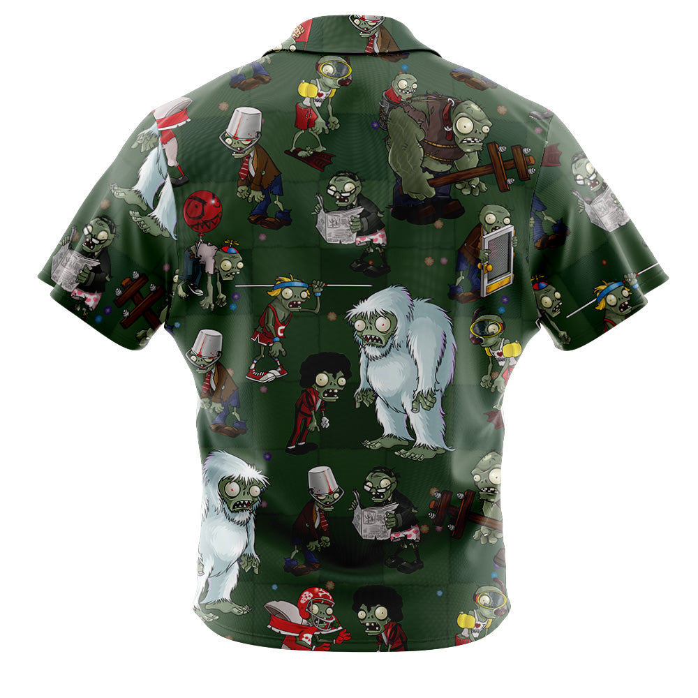 Zombie Side Plants Vs. Zombies Button Up Hawaiian Shirt