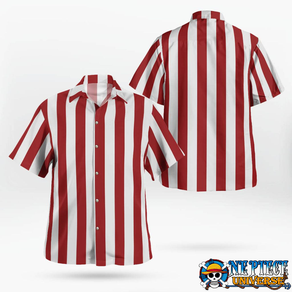 Roronoa Zoro Pre Timeskip Hawaiian Shirt Red Stripes | One Piece Universe Store