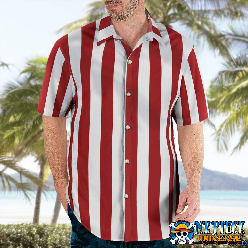 Roronoa Zoro Pre Timeskip Hawaiian Shirt Red Stripes | One Piece Universe Store