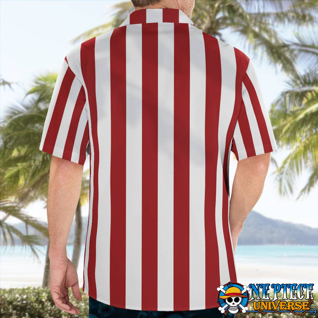 Roronoa Zoro Pre Timeskip Hawaiian Shirt Red Stripes | One Piece Universe Store