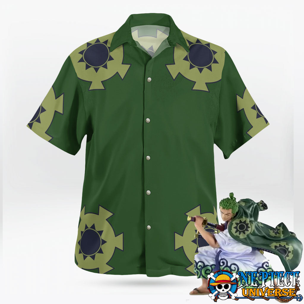 Zoro Wano Hawaiian Shirt Green Pattern HOT 2025 | One Piece Universe Store