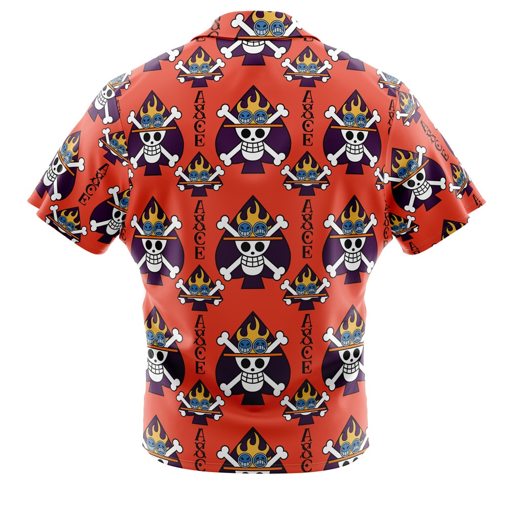 Portgas D. Ace Jolly Roger One Piece Button Up Hawaiian Shirt