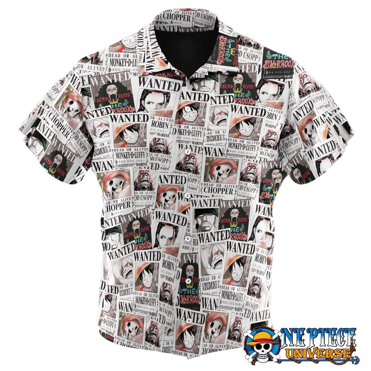 Anime One Piece All Wanted Hawaiian Shirt | One Piece Universe Store