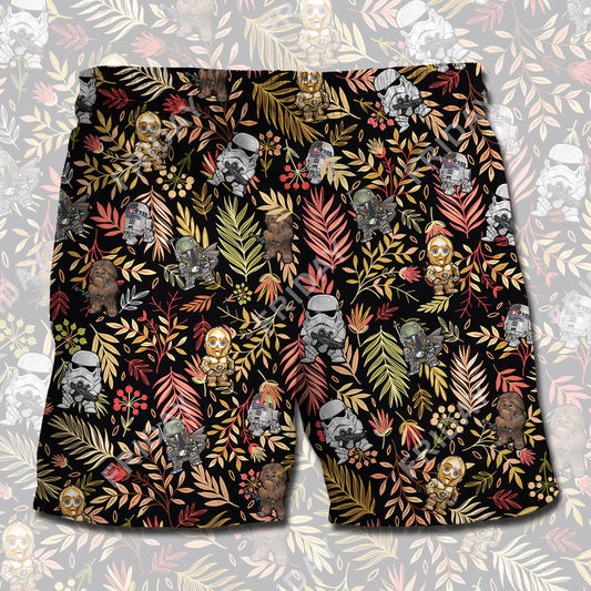 SW SHORT CHIBI TROOPER CHEWIE AND ROBOTS BEACH SHORT Amazing SW Beach Short